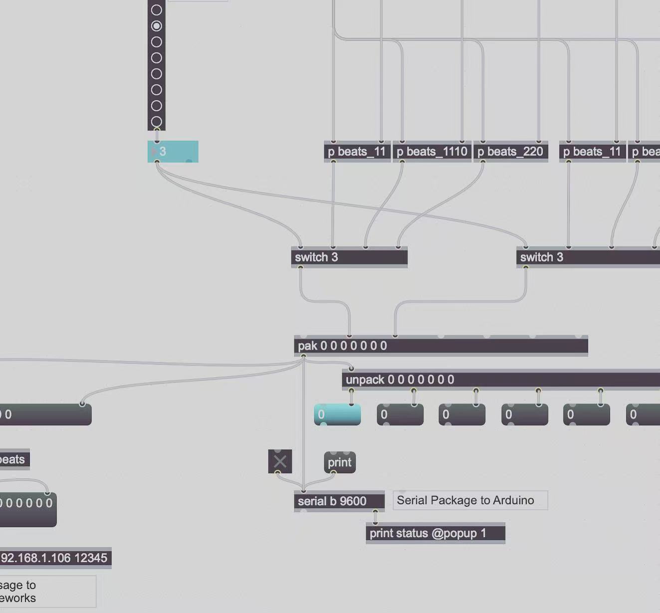 Max MSP interface